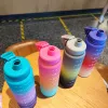 Nueva llegada tres colores dazzler color gradual mate plástico taza de agua tipo bebida recta portátil handle sport kettle 1000ml Application Scenario